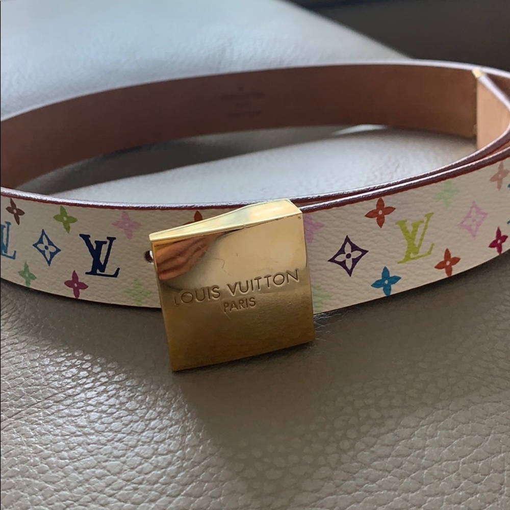 Authentic LV multicolor monogram belt